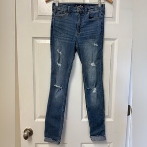 Hollister Womens High-Rise Super Skinny Classic Stretch Distressed Jeans Size 26